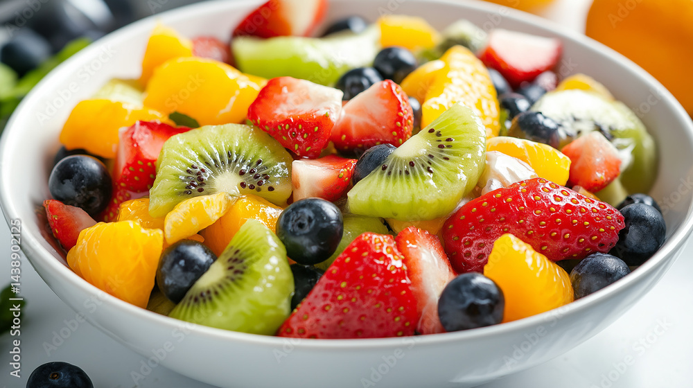 Macro Shot of a Fruit Salad in a Bowl Macro Shot of a Fruit Salad in a Bowl