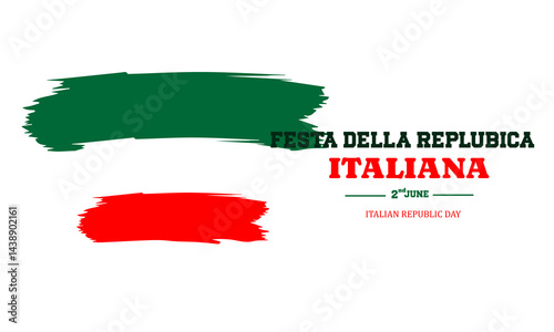 Italian republic day, 2th June, festa della repubblica Italiana, bent waving ribbon in colors of the Italian national flag. Celebration background.