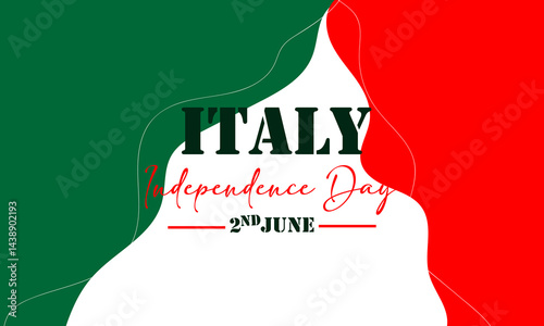 Italian republic day, 2th June, festa della repubblica Italiana, bent waving ribbon in colors of the Italian national flag. Celebration background.