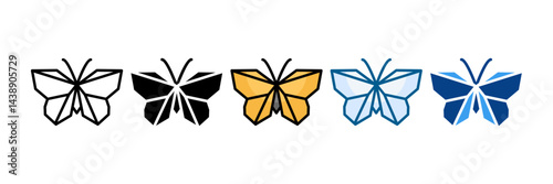 Origami Icon Set Multiple Style Collection