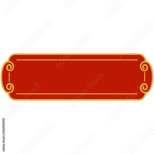 Gold frame and red background banner tag style for Chinese Festival and Event Celebrations vector design vector set design. Chinese Text Banner.