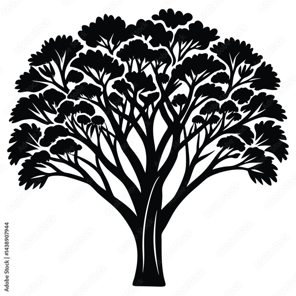 Obraz premium Acacia trees icon set isolated on white background