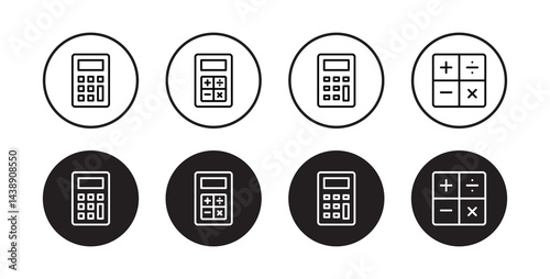 calculator icon set vector. set of calculator icon