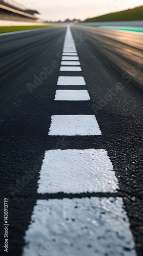 Wallpaper Mural Close-up of a black and white checkered finish line on an asphalt racetrack, symbolizing competition, sports, and the goal of racing success
 Torontodigital.ca