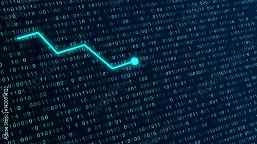  Stock price chart down, Stock market animated graphic, Financial and business concept