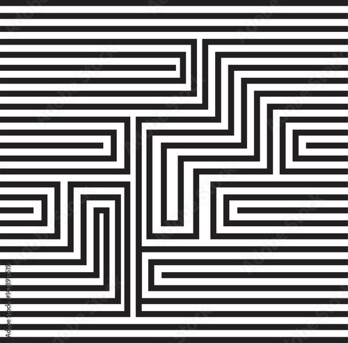 hi text op art background,black and white lines stripe