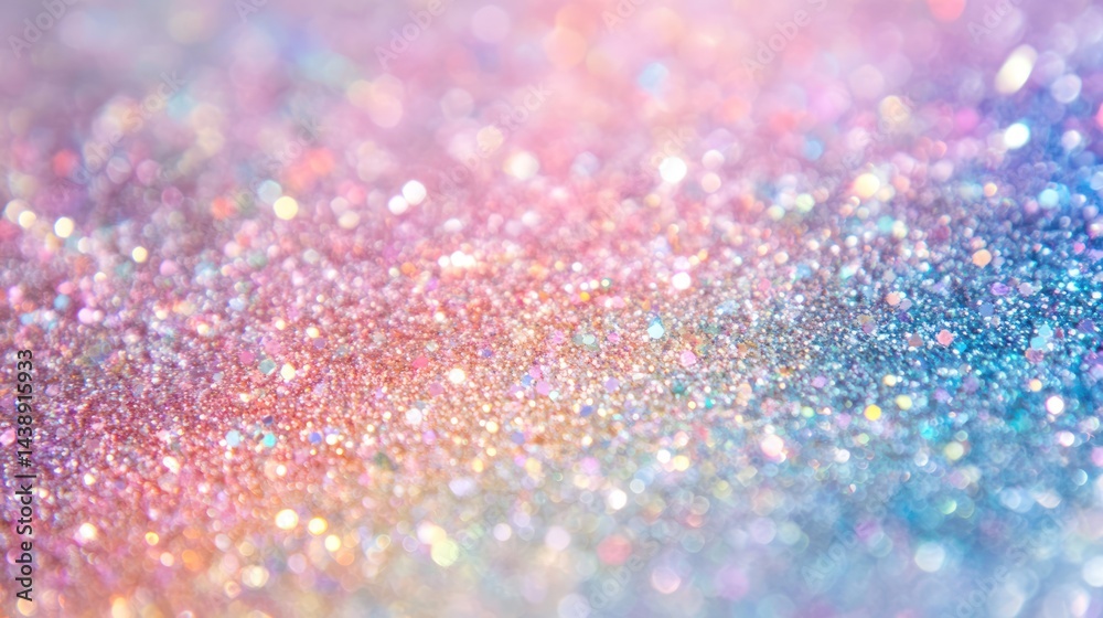 Iridescent Glittering Surface with Dreamy Pastel Hues and Bokeh Effects Iridescent Glittering Surface with Dreamy Pastel Hues and Bokeh Effects