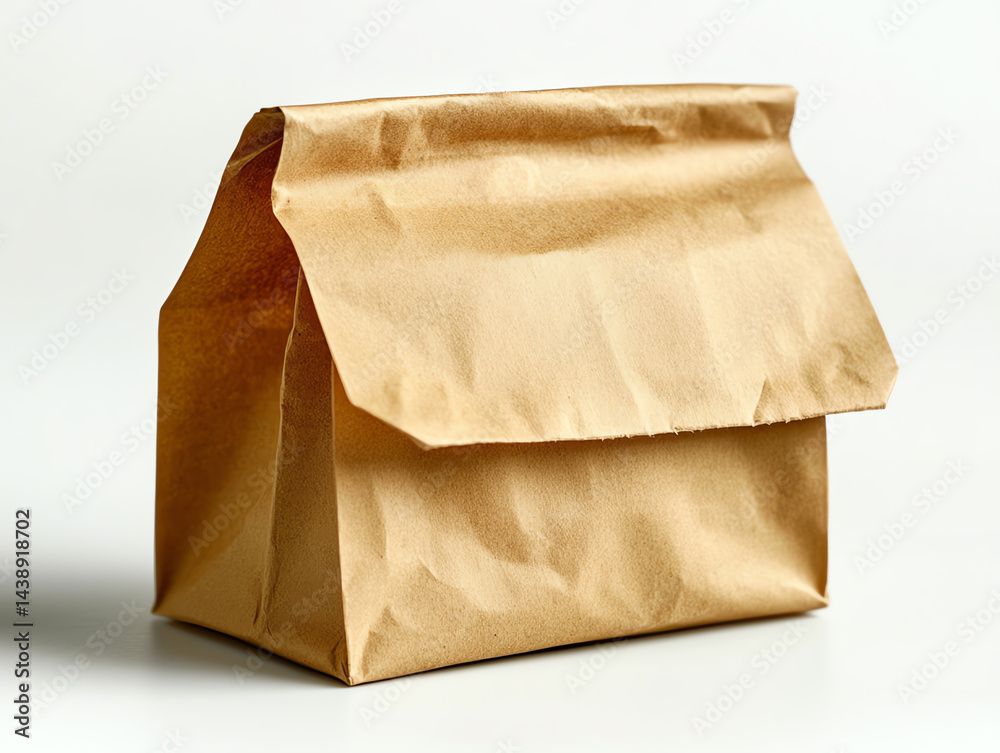 A simple brown paper bag, ideal for lunch packing, takeaway meals, or eco-friendly storage. A simple brown paper bag, ideal for lunch packing, takeaway meals, or eco-friendly storage.