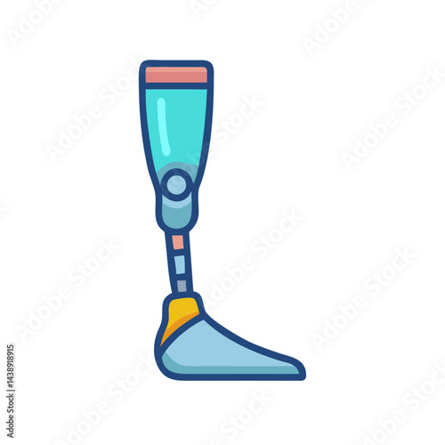 Athletic Leg Prosthetic Sports Support Icon Design