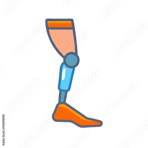 Athletic Leg Prosthetic Sports Support Icon Design
