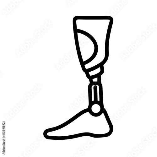 Athletic Leg Prosthetic Sports Support Icon Design