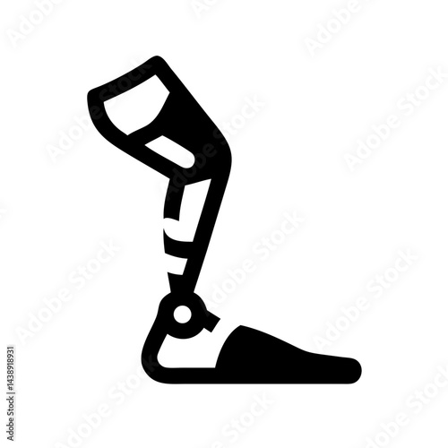 Athletic Leg Prosthetic Sports Support Icon Design