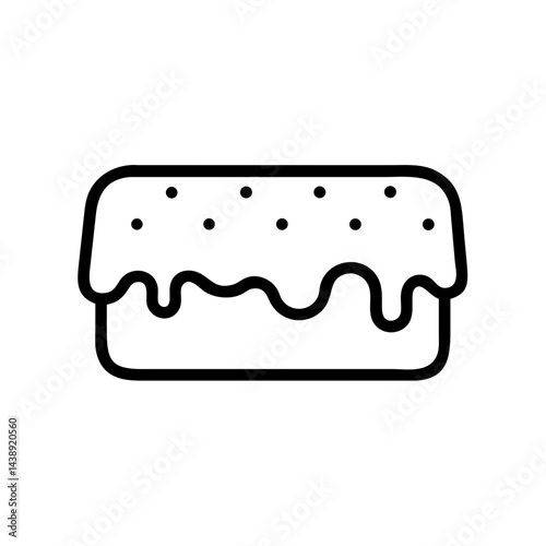 Chocolate Dipped Cake Icon Design