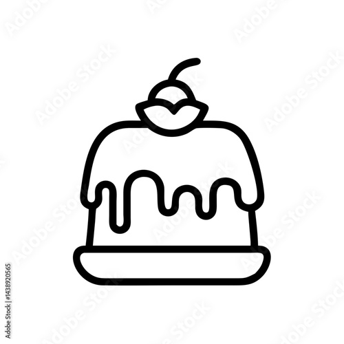 Chocolate Dipped Cake Icon Design