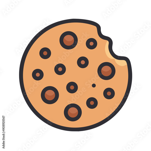 Chocolate Chip Cookie Icon Design