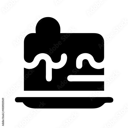 Chocolate Dipped Cake Icon Design