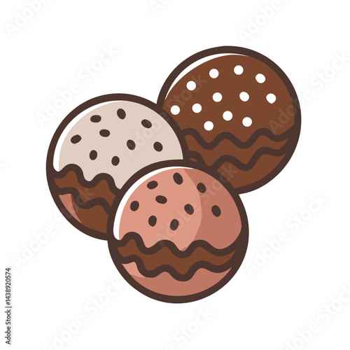 Chocolate Truffle Balls Icon Design