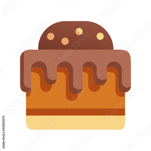 Chocolate Dipped Cake Icon Design
