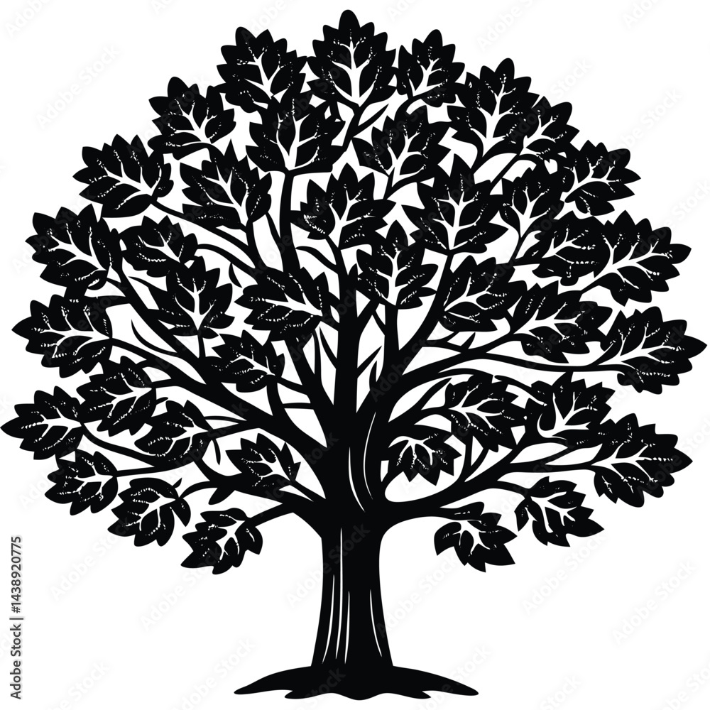 Sassafras trees icon set on white background