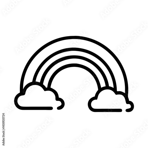 Colorful Rainbow in Sky Icon Design