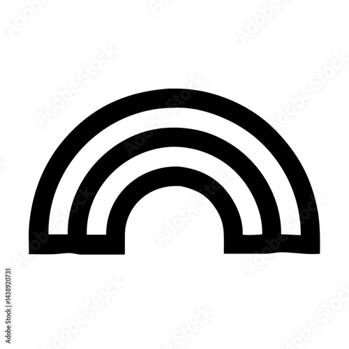 Colorful Rainbow in Sky Icon Design
