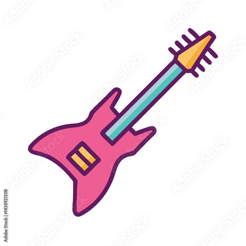 Electric Guitar Instrument Icon Design
