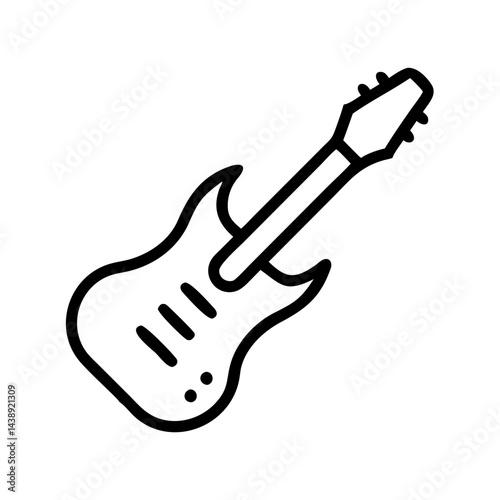 Electric Guitar Instrument Icon Design