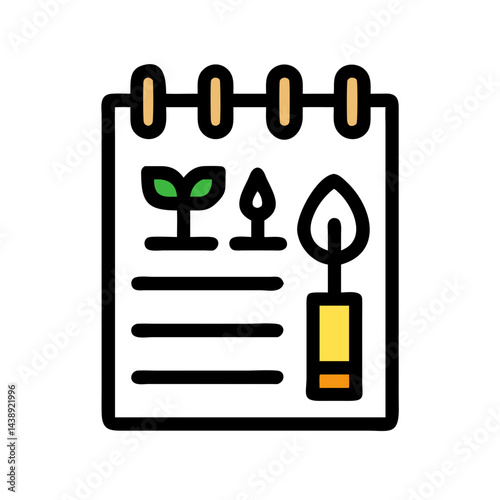 Gardening Notes and Plan Icon Design