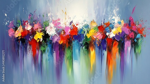 Vibrant abstract floral composition