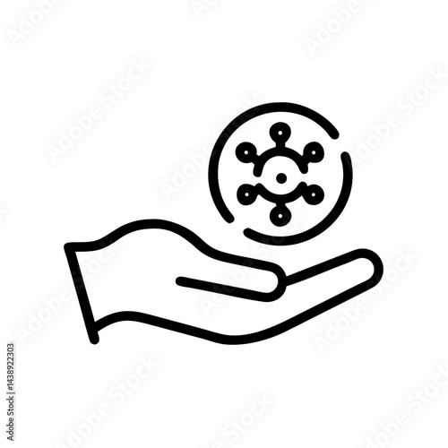 Hand with Germ Infection Symbol Icon Design
