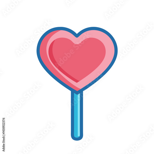 Heart Lollipop Candy Sweet Treat Icon Design