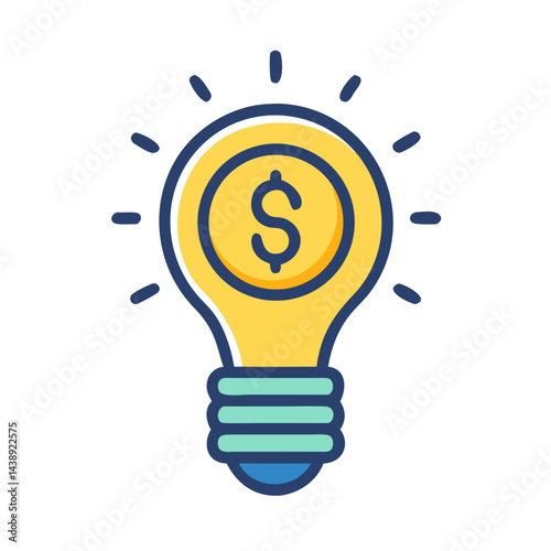 Investment Lightbulb Bright Idea Icon Design