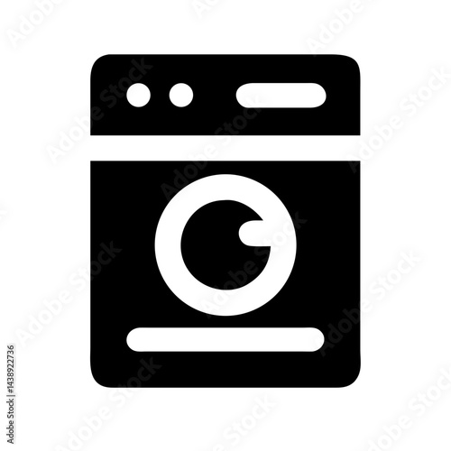 Laundry Washing Machine Appliance Icon Design