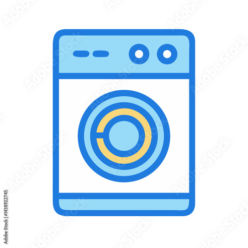 Laundry Washing Machine Appliance Icon Design