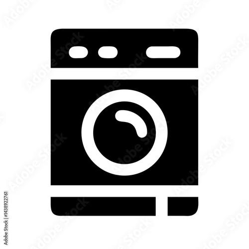 Laundry Washing Machine Appliance Icon Design