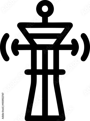 Abstract communication tower transmits signal