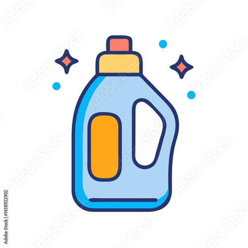 Liquid Detergent Cleaning Bottle Icon Design
