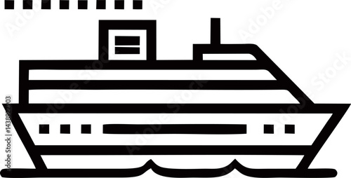 Bold cruise ship sailing swiftly
