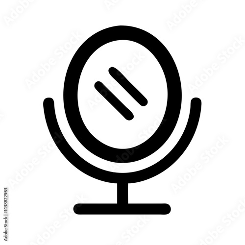 Mirror with Shining Reflection Icon Design