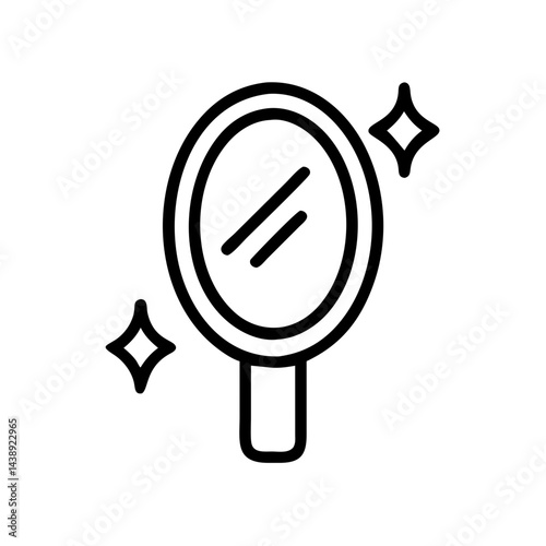 Mirror with Shining Reflection Icon Design