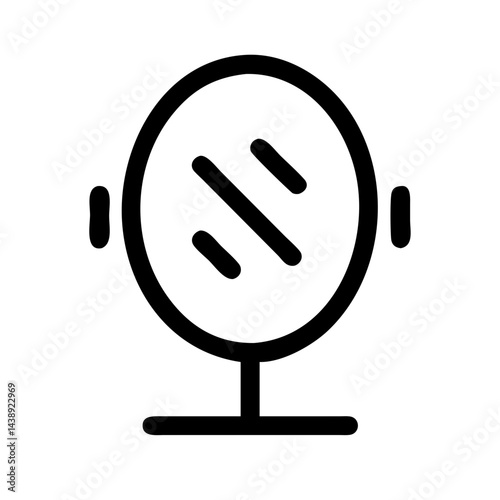 Mirror with Shining Reflection Icon Design