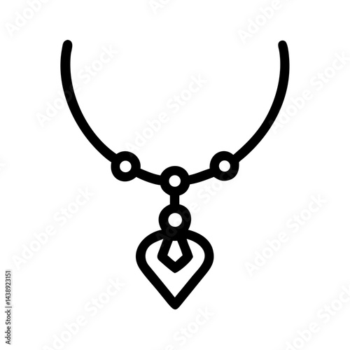 Necklace with Elegant Pendant Icon Design