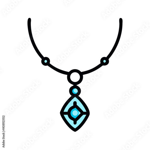 Necklace with Elegant Pendant Icon Design