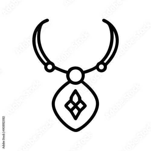 Necklace with Elegant Pendant Icon Design