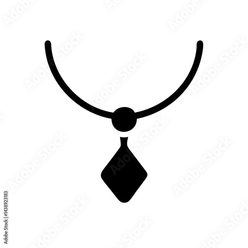 Necklace with Elegant Pendant Icon Design