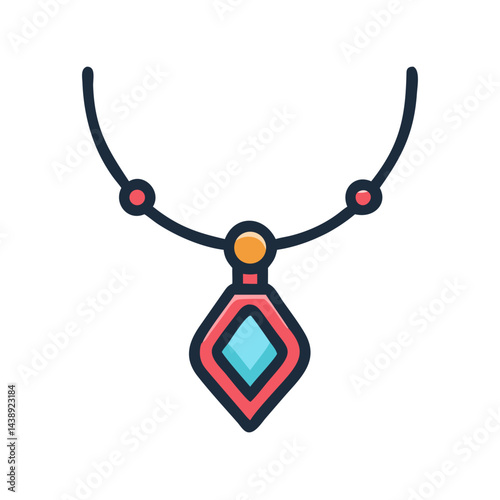 Necklace with Elegant Pendant Icon Design