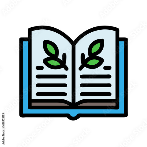 Open Gardening Book Learning Icon Design