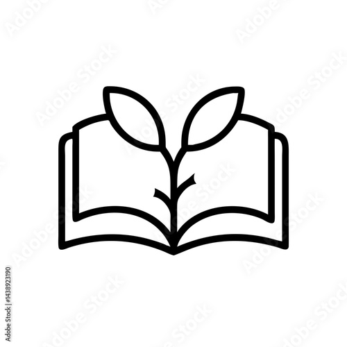 Open Gardening Book Learning Icon Design