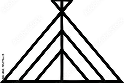 Teepees artistic rendering with geometric linework
