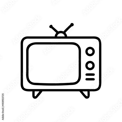Retro Television Screen Display Icon Design